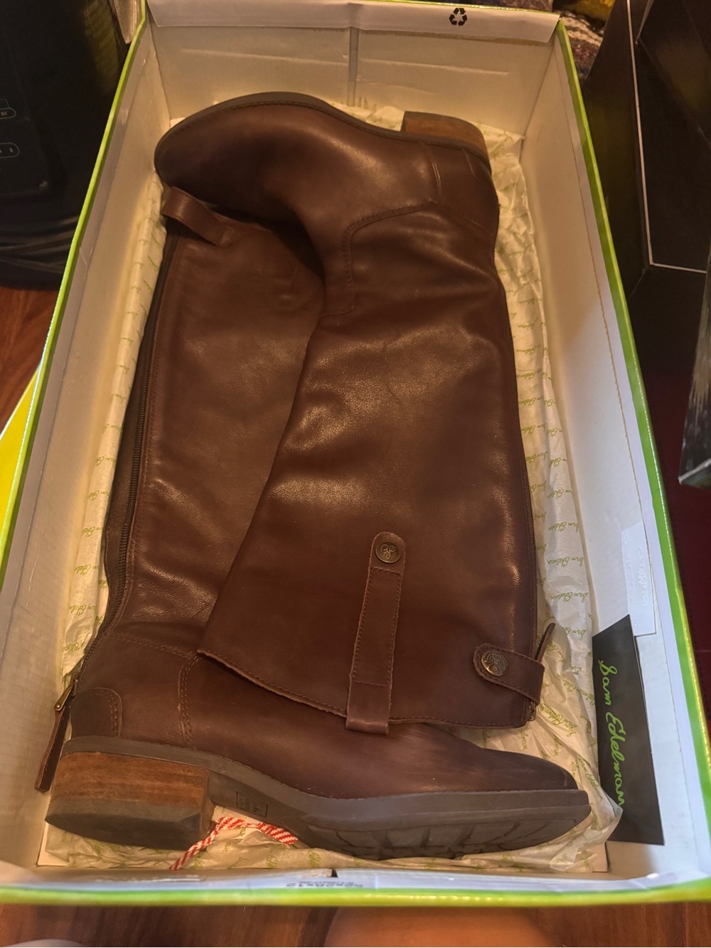 Sam Edelman Brown Leather Knee-High Riding Boots